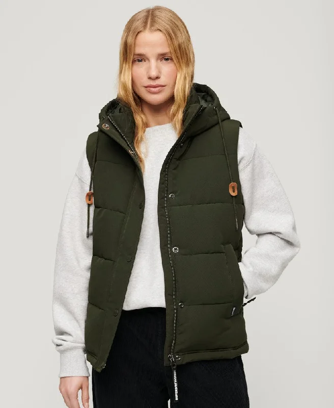 Everest Hooded Puffer Vest | Abyss Khaki