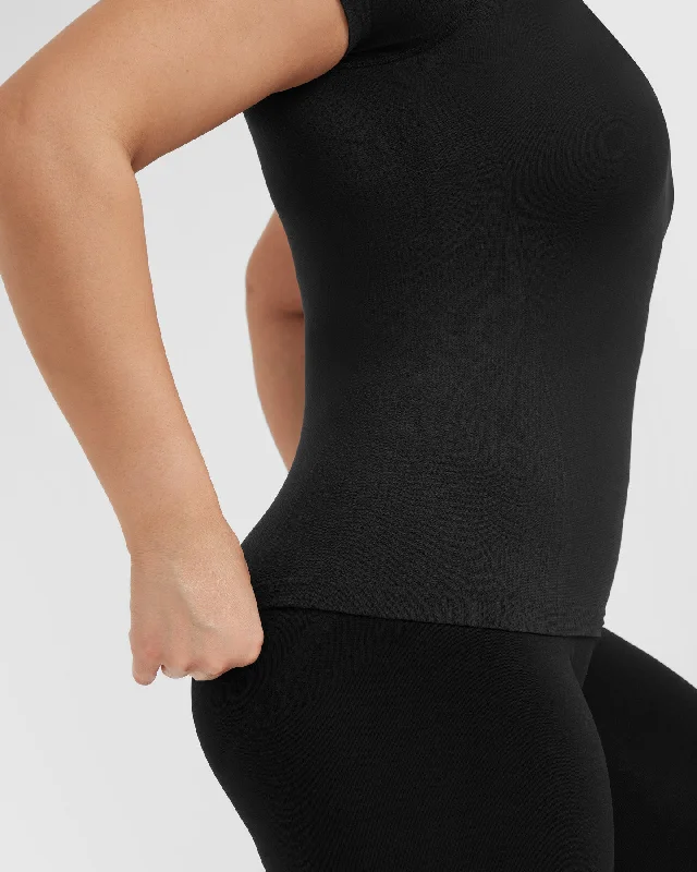 Go To Seamless Fitted Top | Black