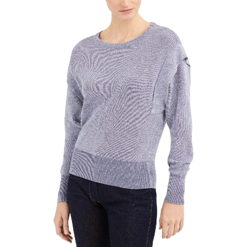 INC Womens Ruffled Ribbed Knit Sweater