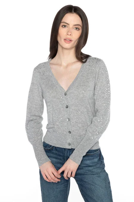 Kinross Cashmere Crystal Cardigan