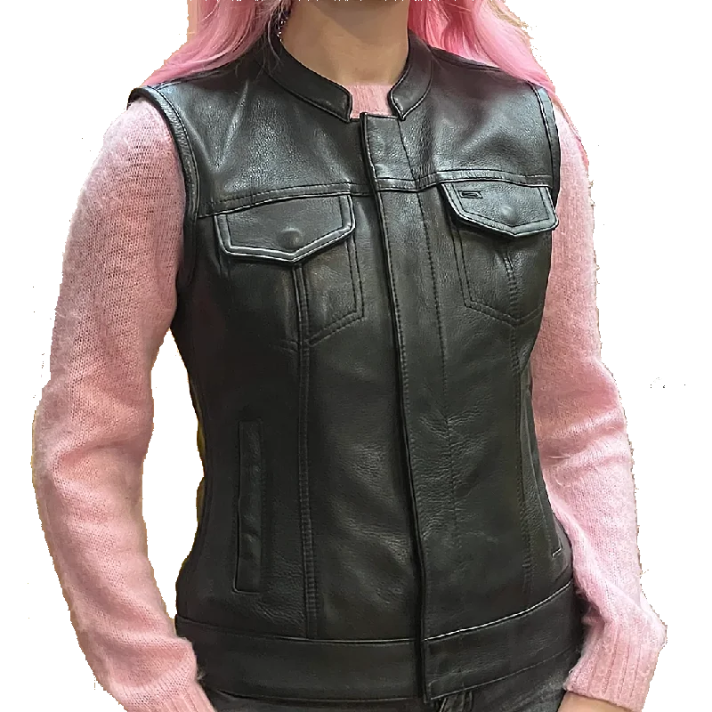 Ladies Dot Leather Club Vest