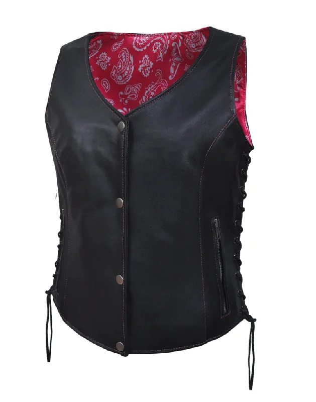 Ladies Vest W/Hot Pink Pasiley