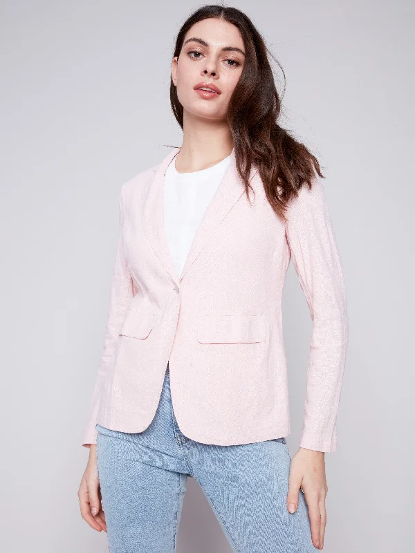 Light Linen Blend Blazer - Lotus