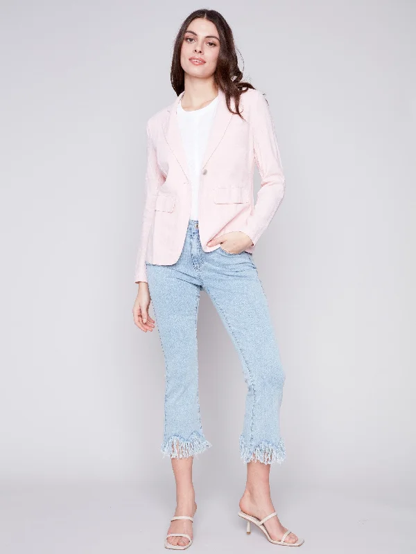 Light Linen Blend Blazer - Lotus