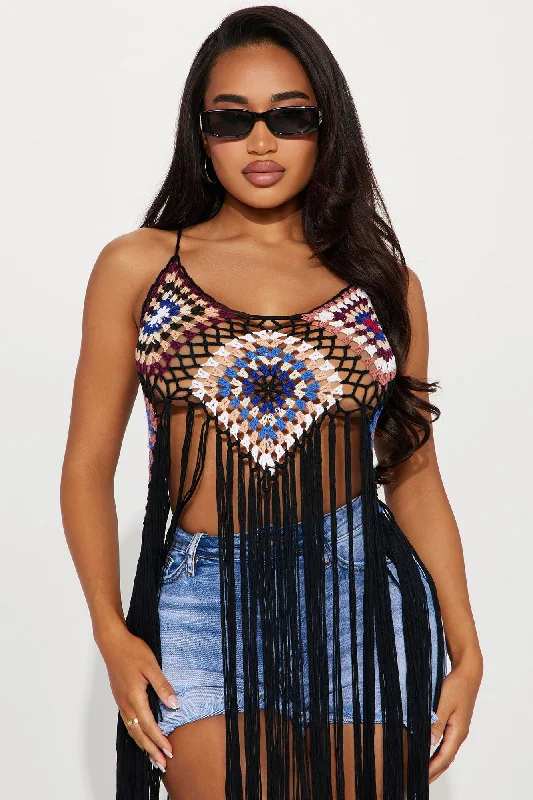 Moon Light Crochet Top - Black/combo