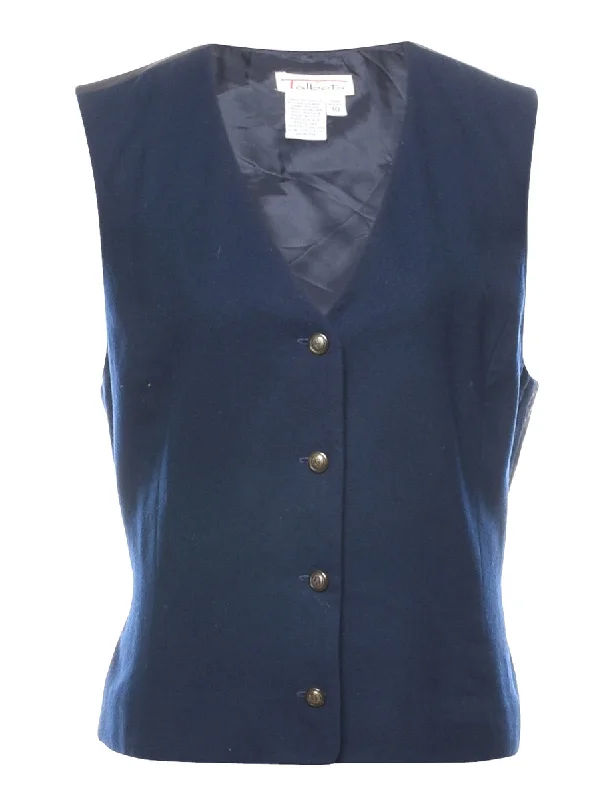 Navy Classic Wool Waistcoat - M