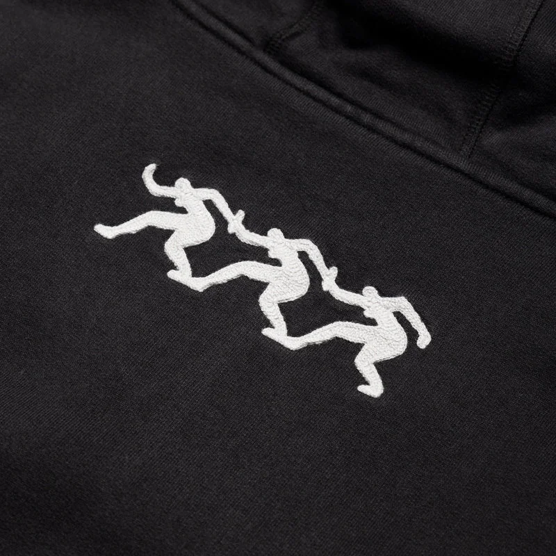 Parra Zipped Pigeon Hooded Sweatshirt - Black