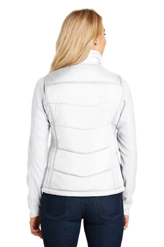 Port Authority Womens Wind & Water Resistant Full Zip Puffy Vest - White