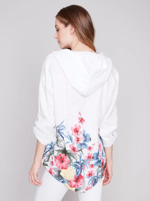 Printed Linen Duster Jacket - Maui