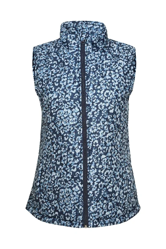 Printed & Quilted Puffa Vest | BLUES ABSTRACT | 6241ZR