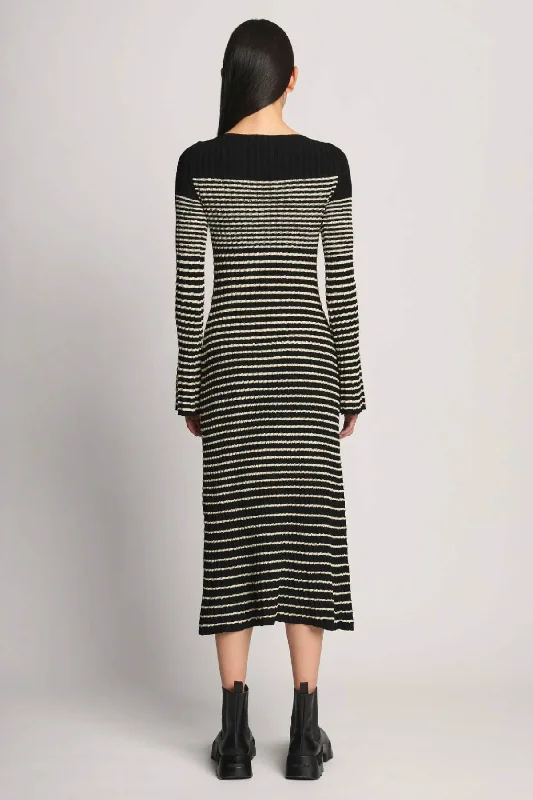 Proenza Schouler Boucle Mini Stripe Knit Dress - Black Multi