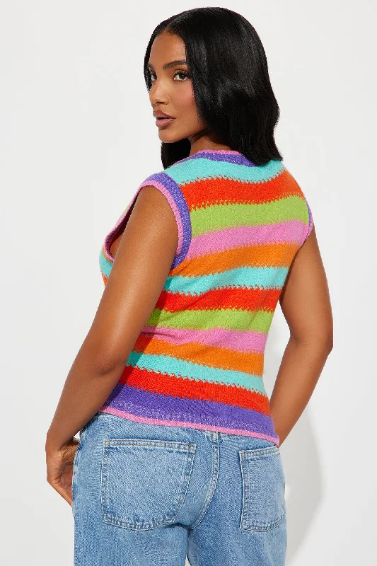 Rainbow Sunsets Sweater Vest - Multi Color