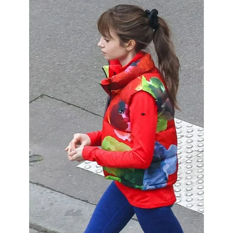 Red Emily In Paris Lily Collins Vest