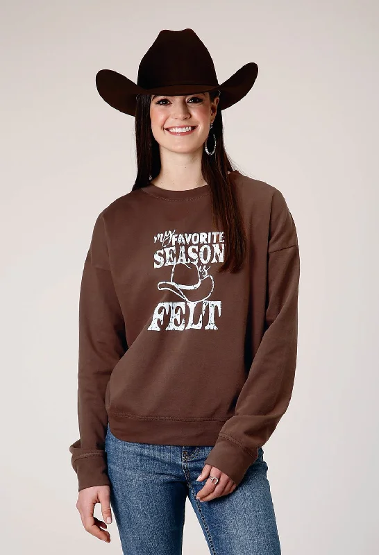 Roper Womens My Favorite Season Brown 100% Cotton Sweatshirt