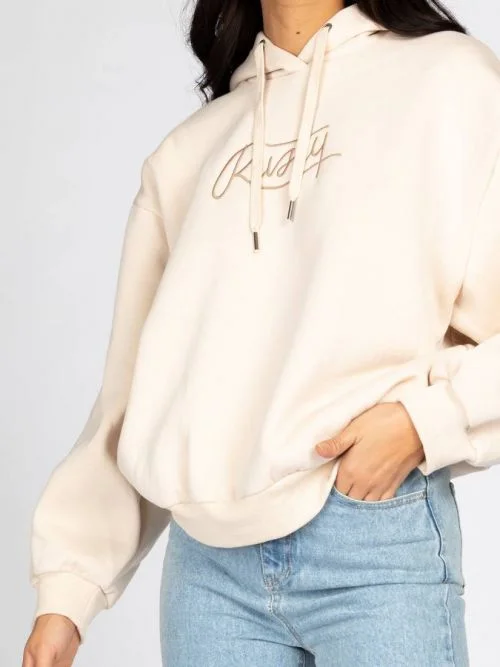 Rusty Script Oversize Hooded Fleece