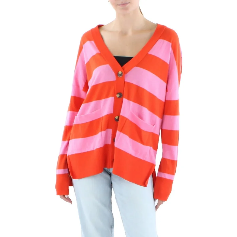 Sanctuary Womens Cityscape V Neck Button Front Cardigan Sweater