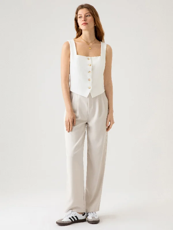 Square Neck Cropped Waistcoat