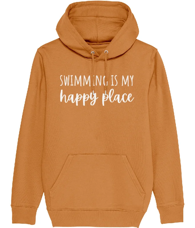 Swimming Is My Happy Place Organic Cotton Hoodie