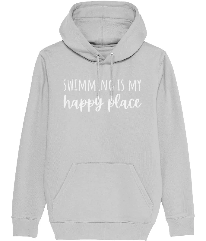 Swimming Is My Happy Place Organic Cotton Hoodie