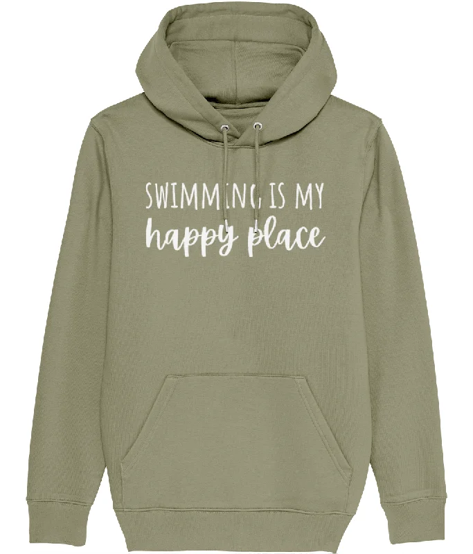 Swimming Is My Happy Place Organic Cotton Hoodie