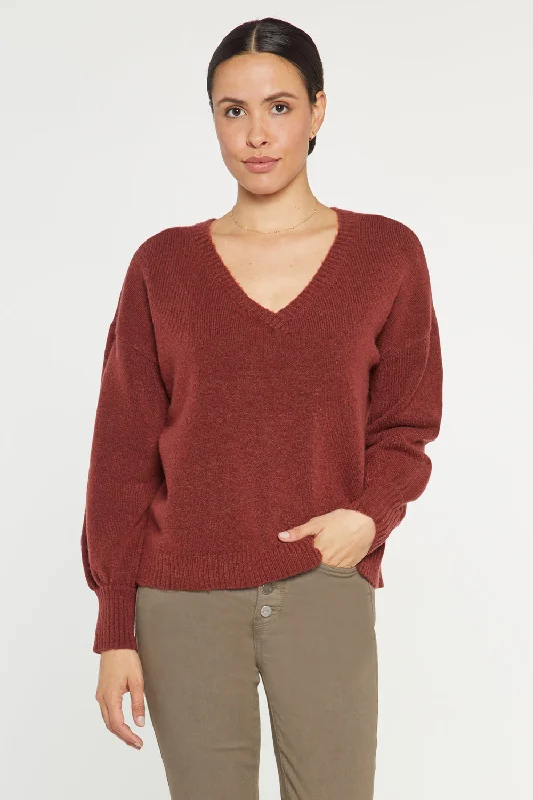 V-Neck Sweater - Husk