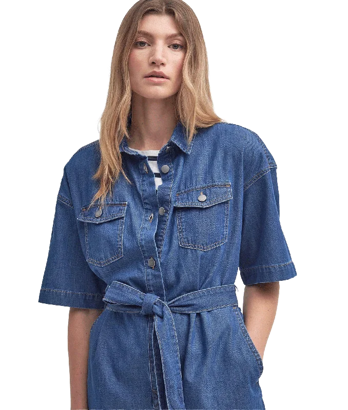 Evelyn Denim Playsuit - Blue