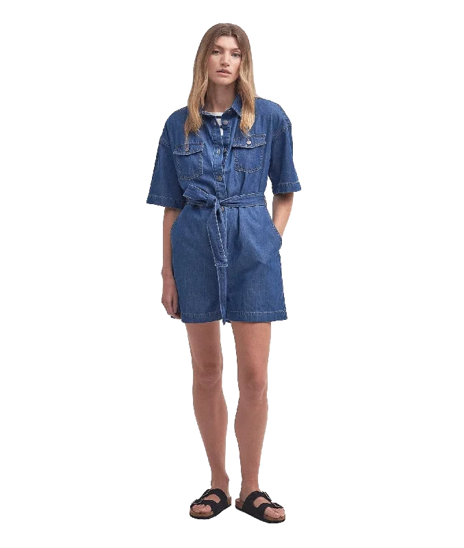 Evelyn Denim Playsuit - Blue