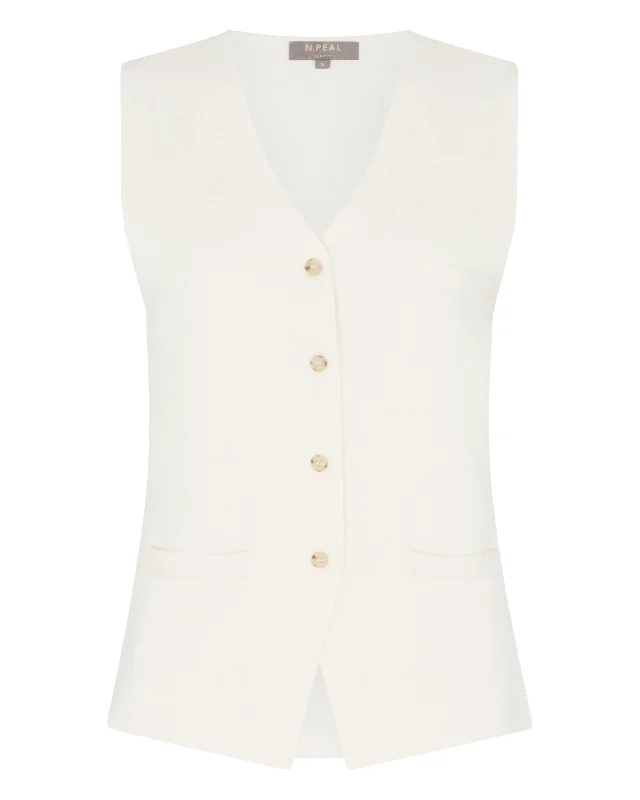 Women's Mila Cotton Cashmere Silk Waistcoat New Ivory White