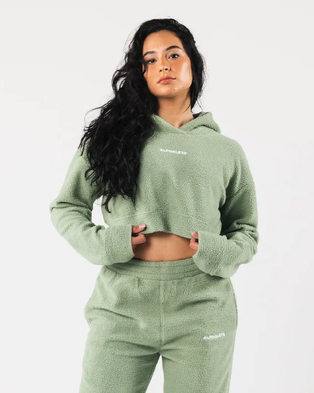 King Crop Hoodie - Sage