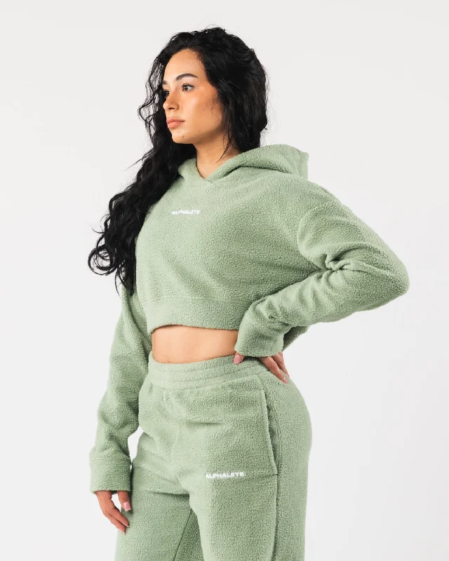 King Crop Hoodie - Sage