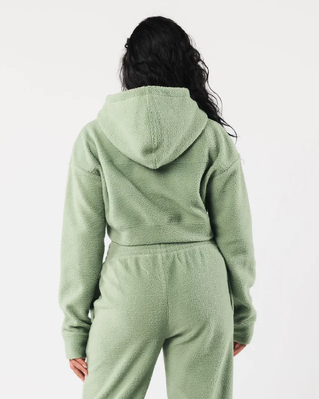 King Crop Hoodie - Sage