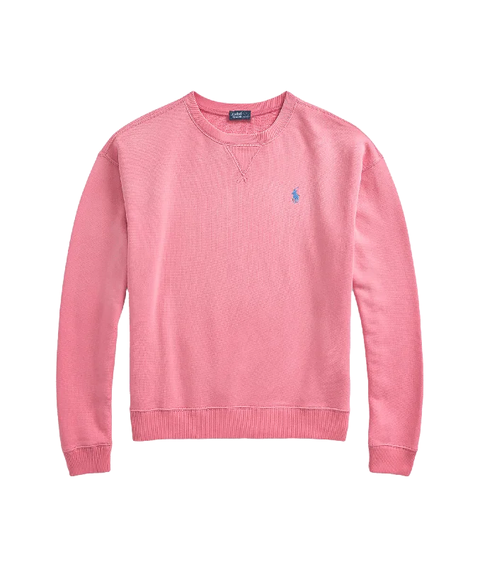 Lightweight Fleece Crewneck Pullover - Pink