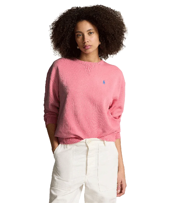 Lightweight Fleece Crewneck Pullover - Pink