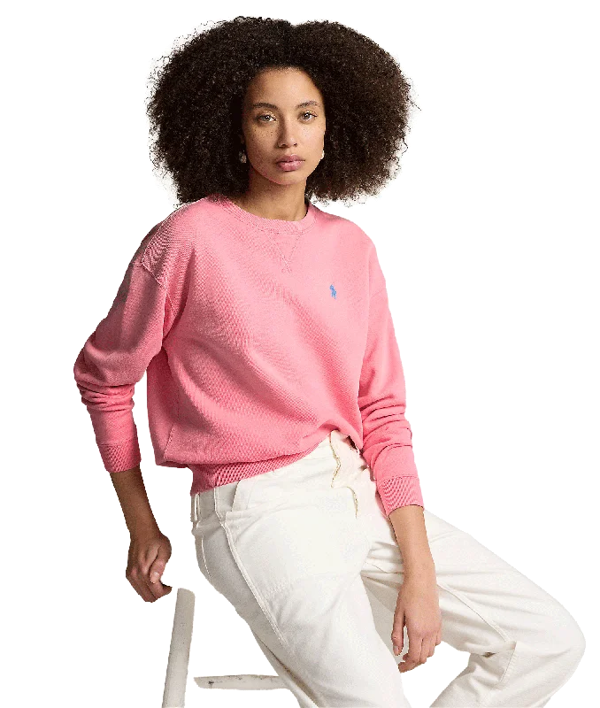 Lightweight Fleece Crewneck Pullover - Pink