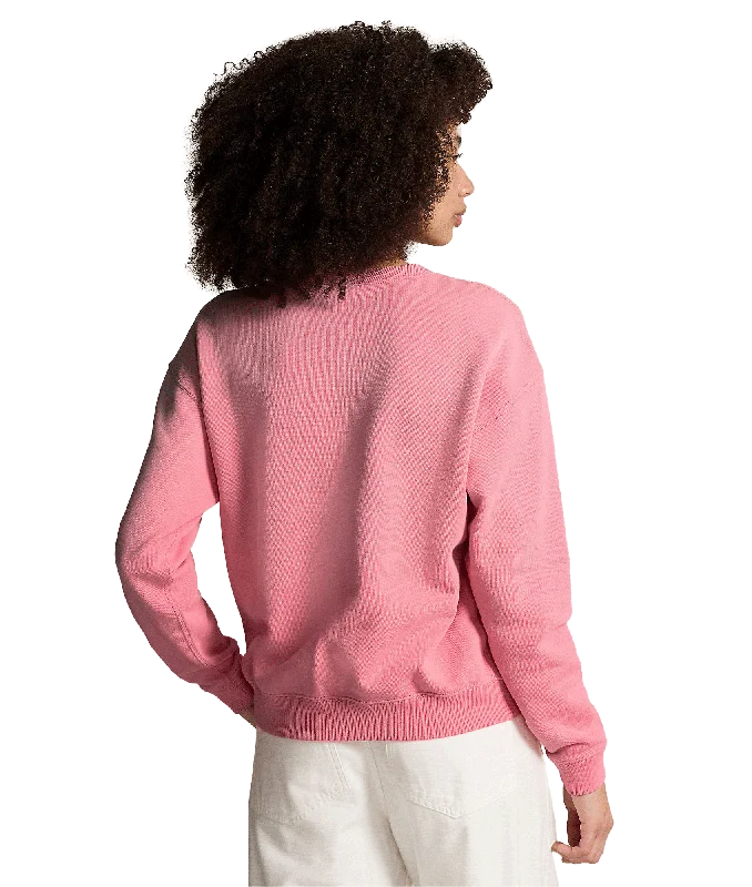 Lightweight Fleece Crewneck Pullover - Pink