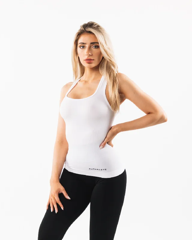 Seamless Racerback Tank - White