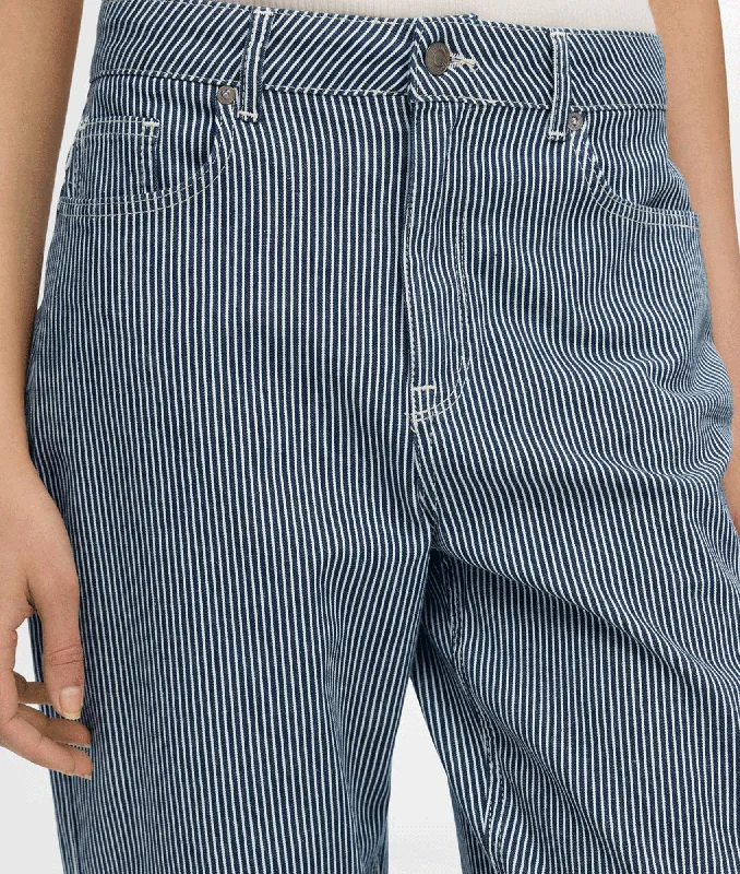 Myra Stripe Barrel Jeans - Blue