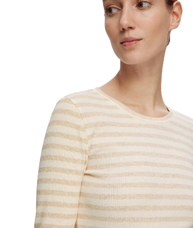 Striped Long-sleeved T-shirt - Cream