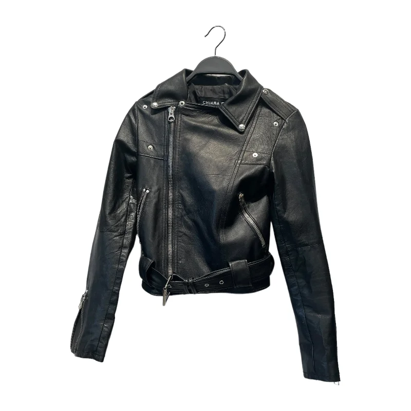 CHIARA FERRAGNI/Leather Jkt/40/Leather/BLK/