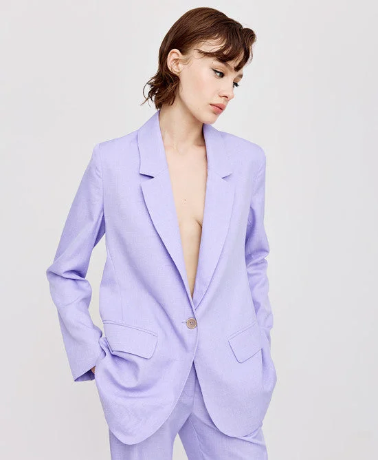 Access Fashion Lilac Oversized Single Button Blazer