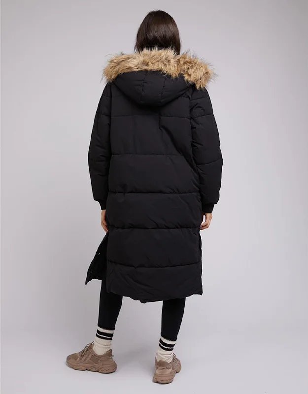 Active Fur Longline Puffer - Black