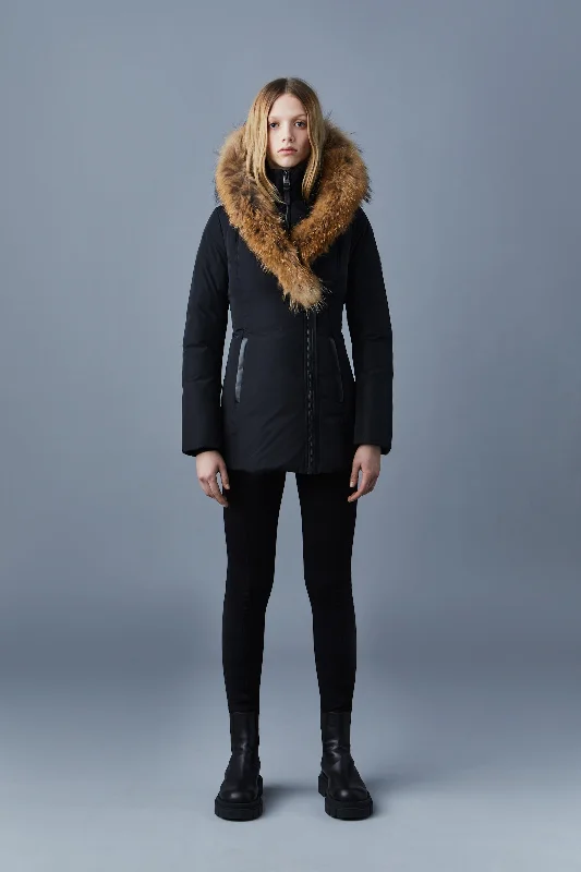 ADALI Down Coat With Natural Fur Signature Colla Black