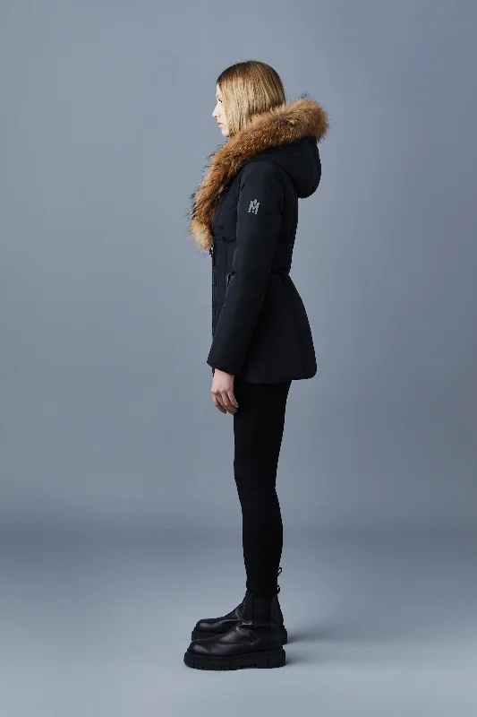 ADALI Down Coat With Natural Fur Signature Colla Black