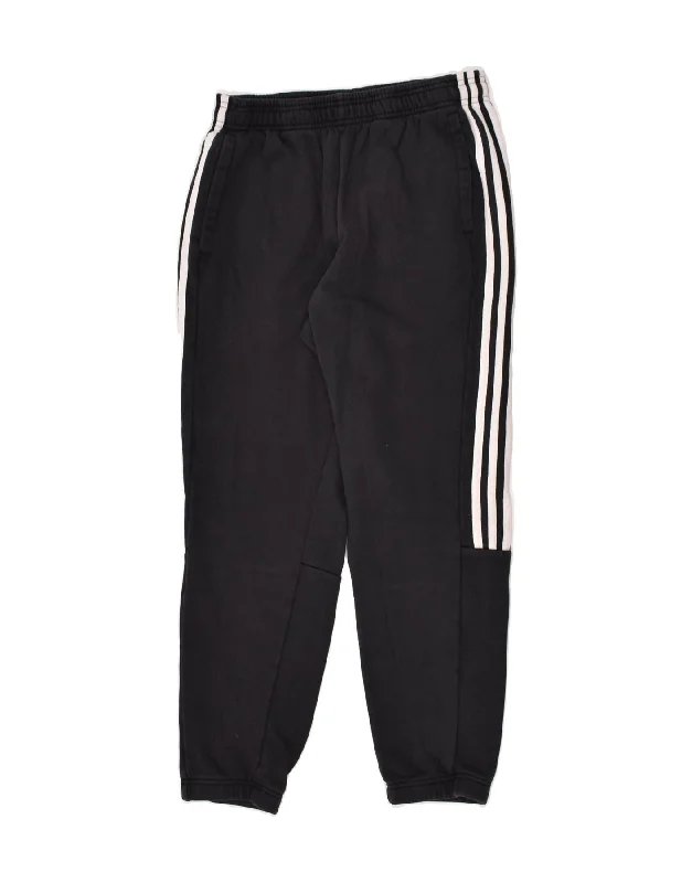 ADIDAS Womens Tracksuit Trousers UK 12 Medium Black Cotton