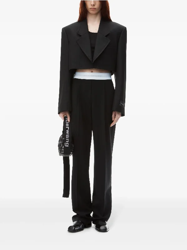 ALEXANDER WANG Women High Waisted Pleated Pant With Logo Elastic