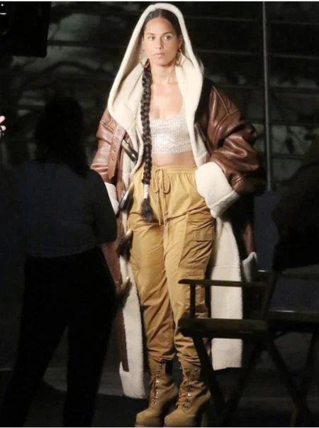 Alicia Keys Shearling Coat