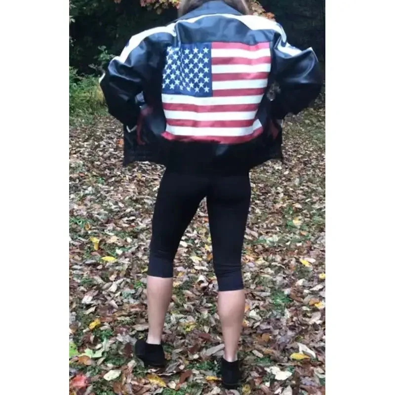 American Flag USA Leather Jacket