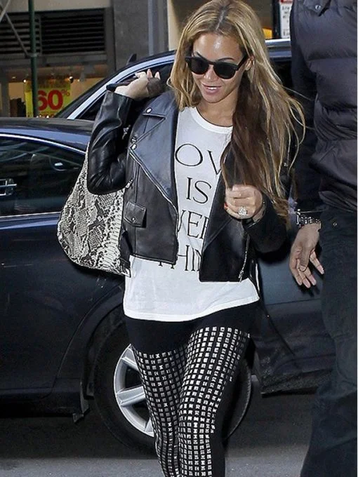 Beyonce Leather Biker Jacket