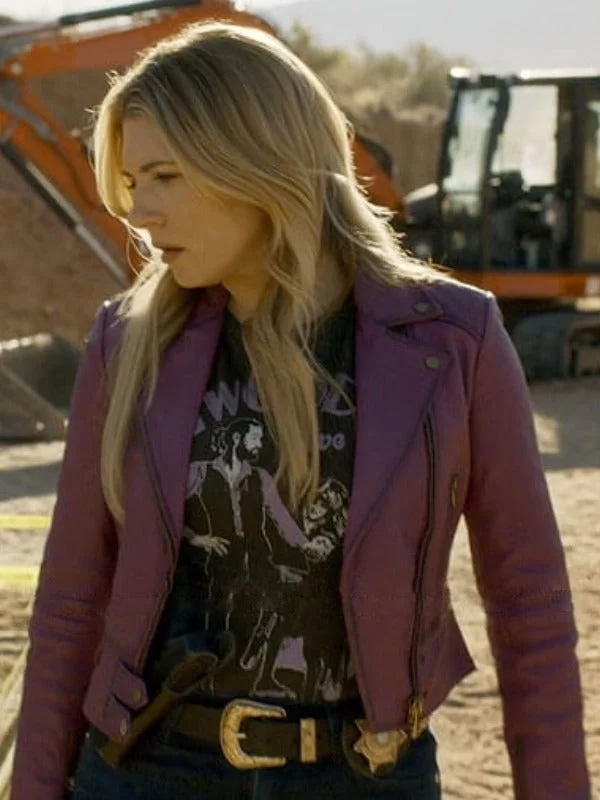 Big Sky S03 Jenny Hoyt Purple Biker Jacket