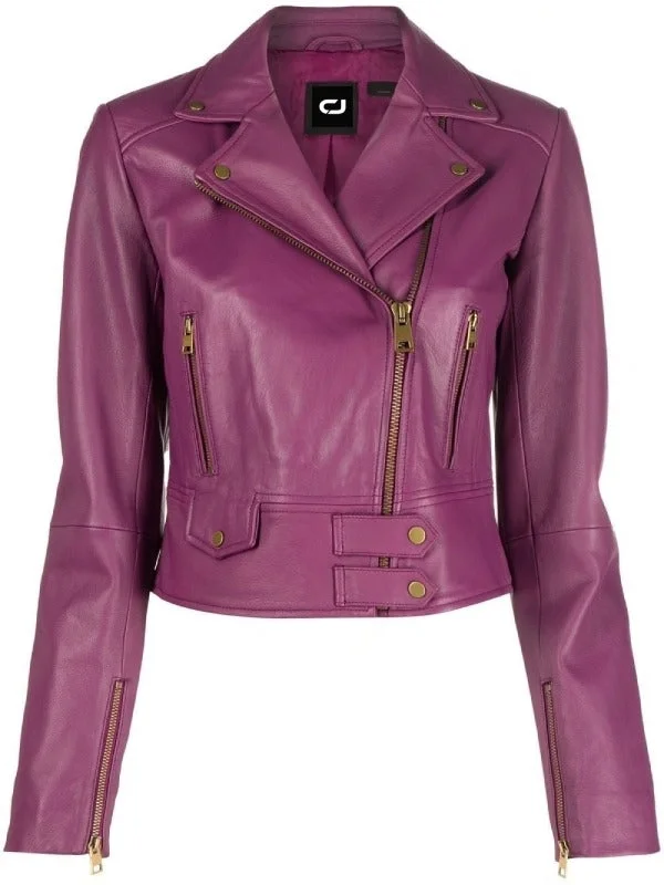 Big Sky S03 Jenny Hoyt Purple Biker Jacket